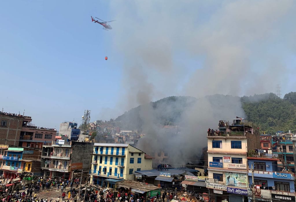 दमौलीमा लागेको आगलागी चार घण्टापछि नियन्त्रणमा